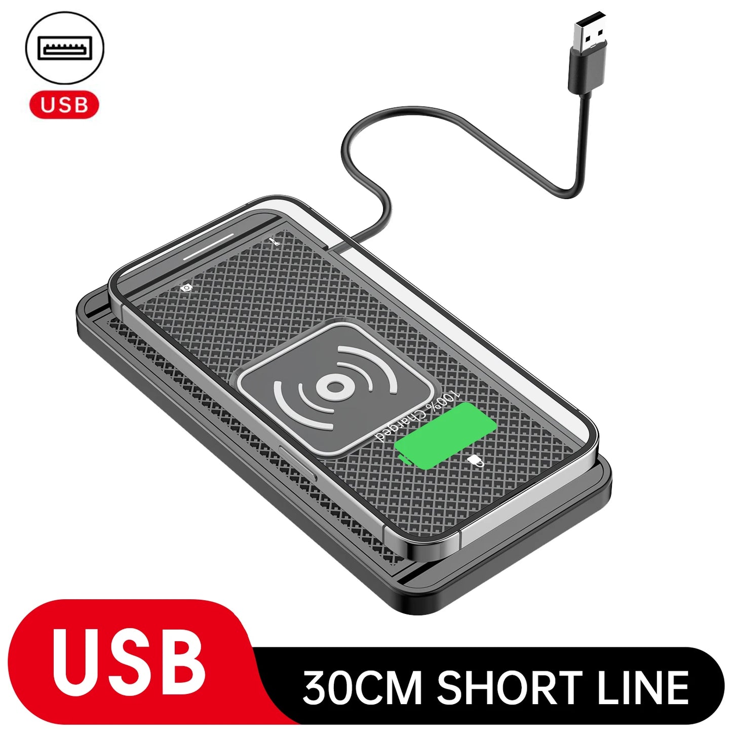 Universal 20W Car Wireless Charging Pad | Silicone Non-Slip Fast Charging Mat