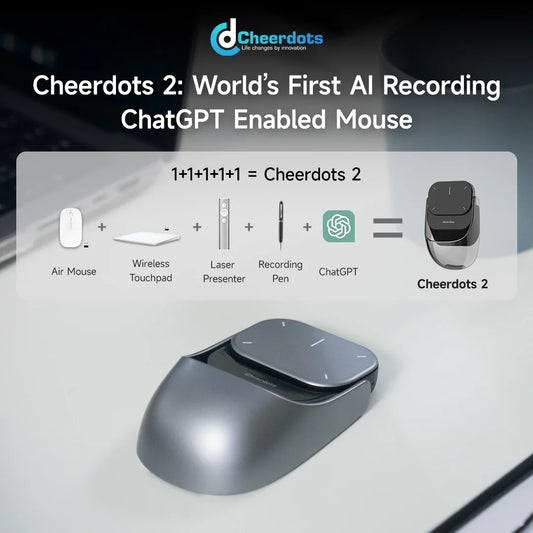 Ostar Yeah Cheerdots 2 AI Air Mouse – Bluetooth Wireless Presentation Remote with AI Recording & ChatGPT