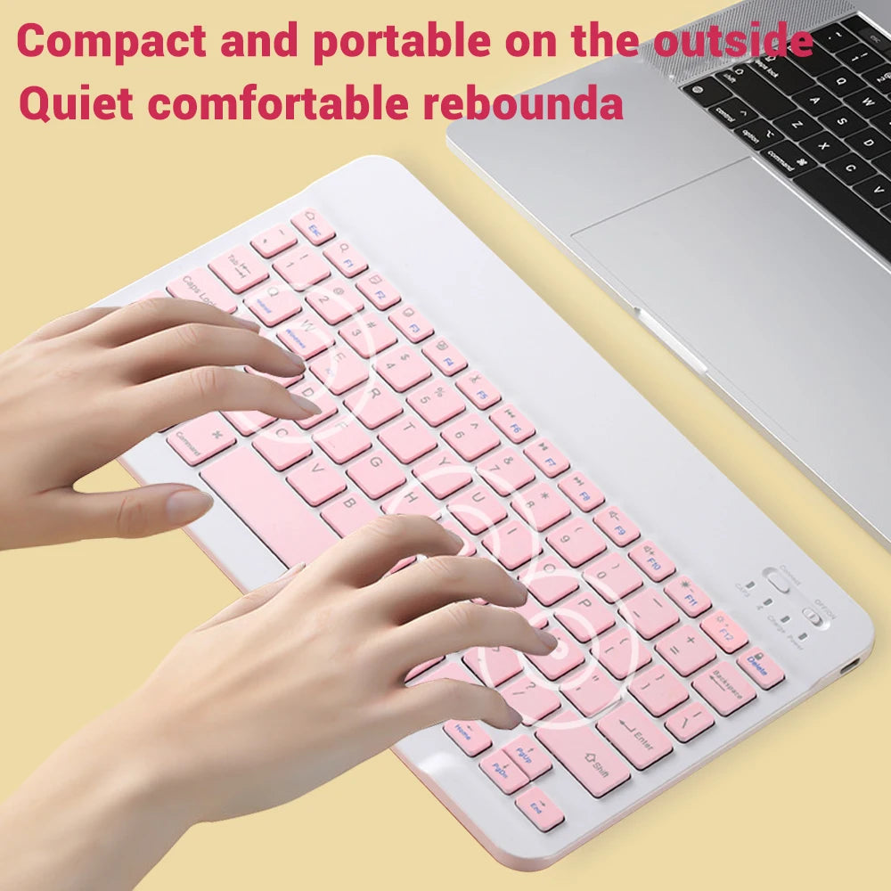 Bluetooth Keyboard with Wireless Mouse – Rechargeable, Home Office Ready