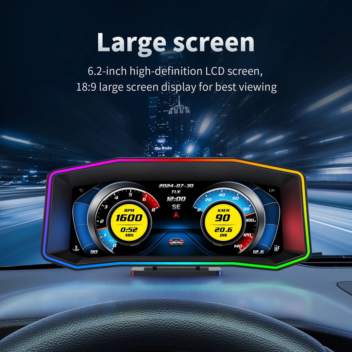 MAIMEIMI P4 OBD2 + GPS Head-Up Display – Smart Digital Speedometer, Fuel Consumption & Car Diagnostic HUD