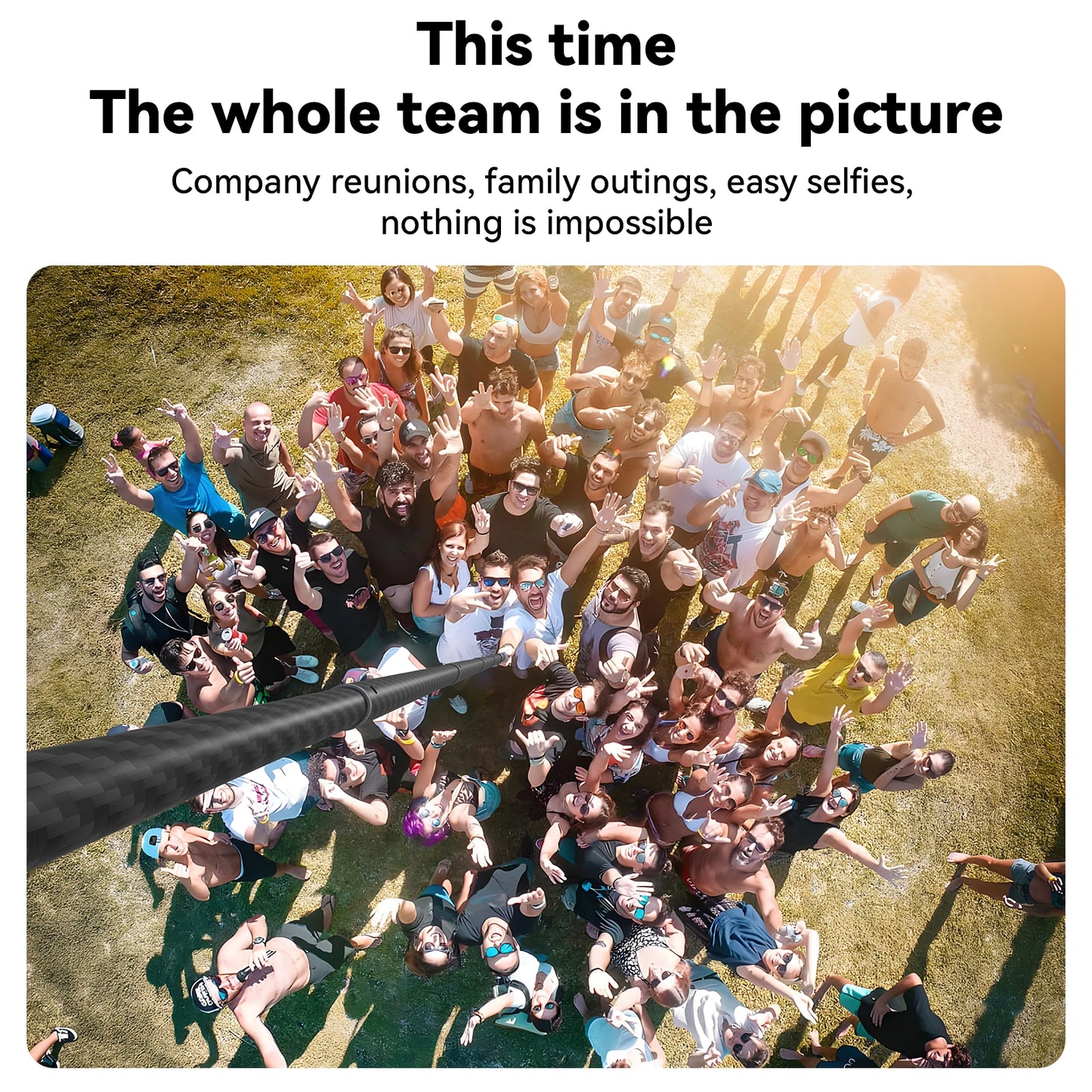 Carbon Fiber Selfie Stick 3m – Lightweight Extendable Pole for GoPro & Action Cameras