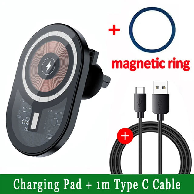 VIKEFON 30W Magnetic Car Phone Holder Charger – iPhone Fast Wireless Charging
