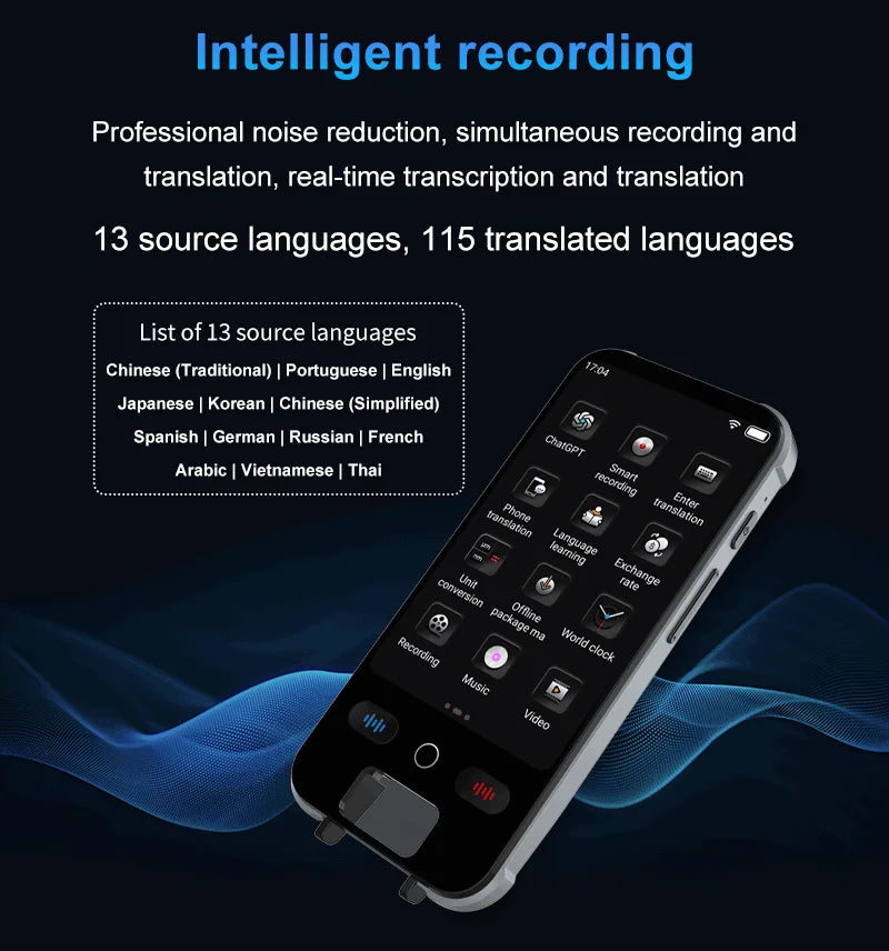 ESTG S25 Pro AI Voice Translator – Portable Real-Time Language Translation Device with Screen