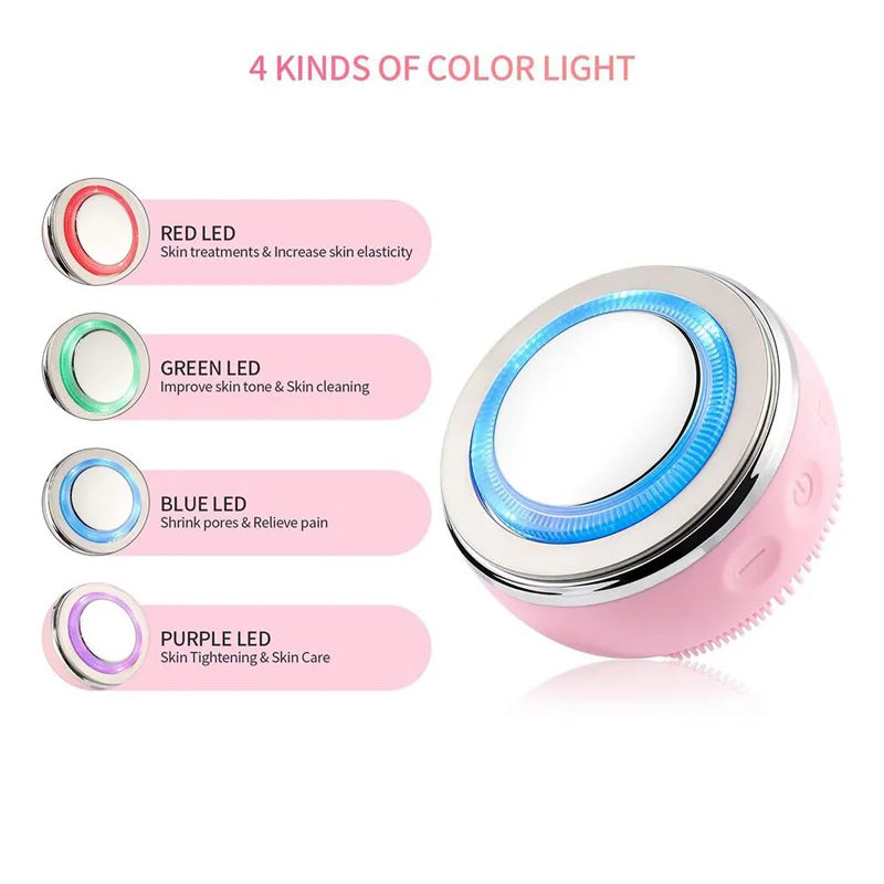 MIKO NICE 2-in-1 Ultrasonic Facial Cleanser – USB Rechargeable IPX7 Silicone Brush