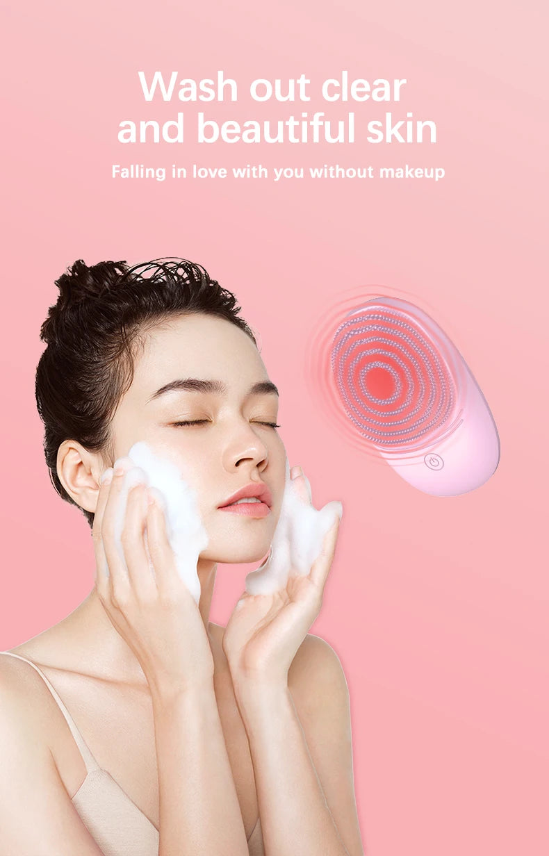 Silicone Sonic Facial Cleansing Brush – Battery Powered Deep Clean Skincare Tool