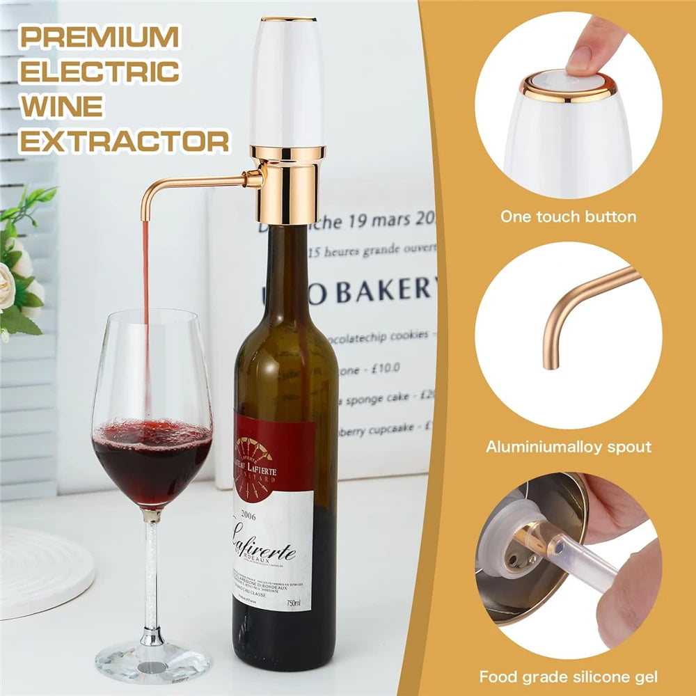 Electric Wine Decanter & Aerator – Instant USB Rechargeable Automatic Wine Pourer for Home Bar