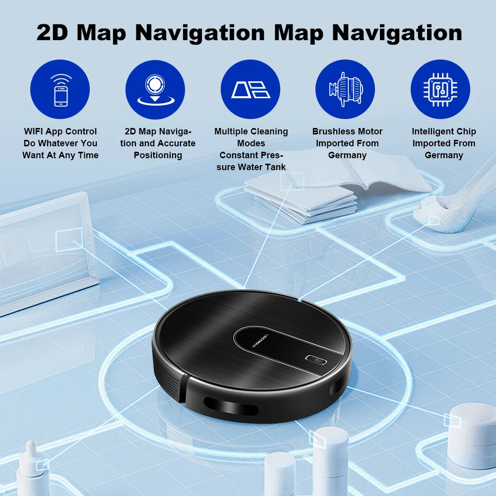 Liectroux N7S-U Smart Robot Vacuum Cleaner – Wet & Dry Mop, HEPA Filter, Alexa Ready