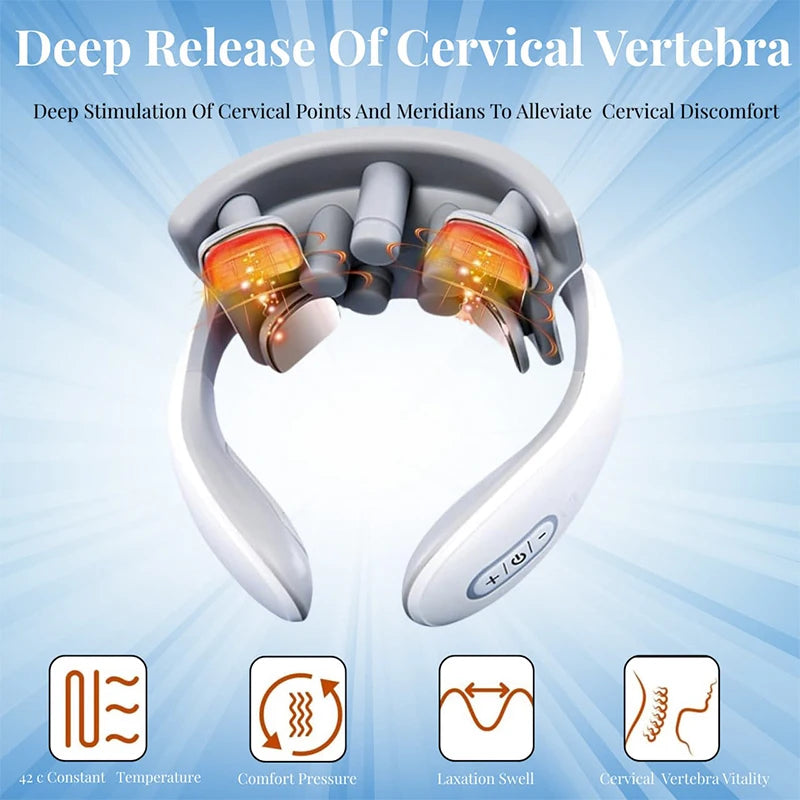 KEMOKO TENS Pulse Neck Massager – Heated Cervical & Shoulder Relaxation