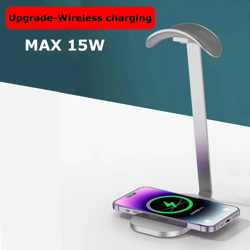 Premium Headphone Holder Stand – Aluminium Alloy, Weighted Base, Optional Wireless Charging