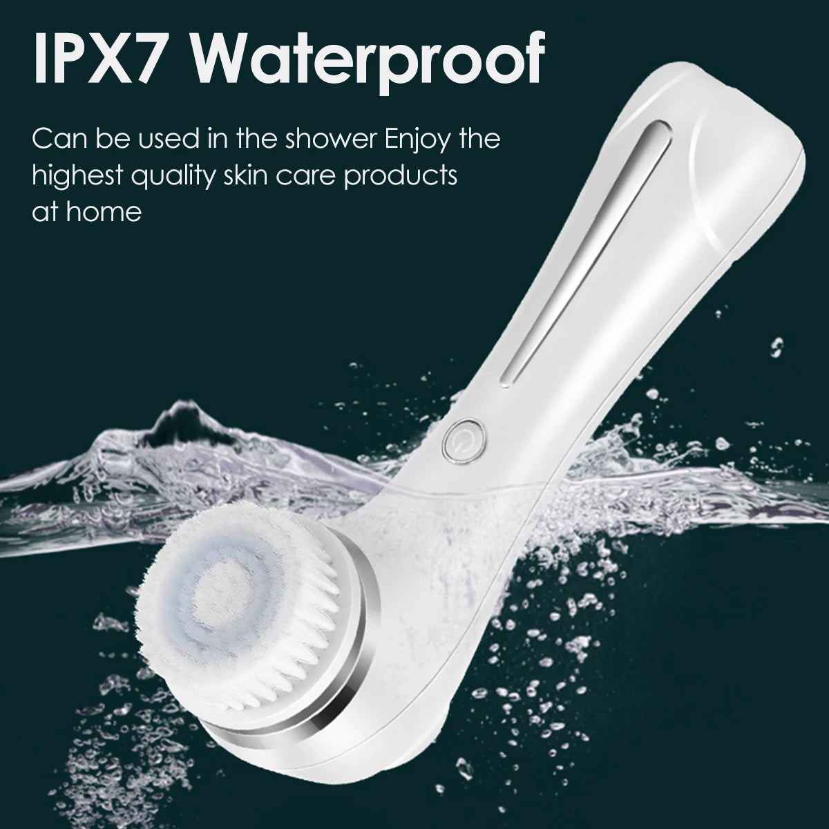 IPX7 Waterproof Facial Cleansing Brush – USB Rechargeable Deep Clean Device