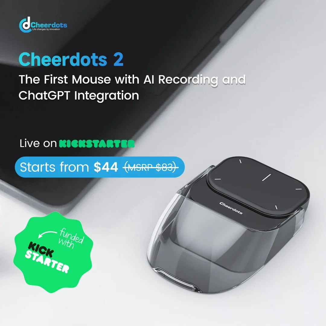Ostar Yeah Cheerdots 2 AI Air Mouse – Bluetooth Wireless Presentation Remote with AI Recording & ChatGPT