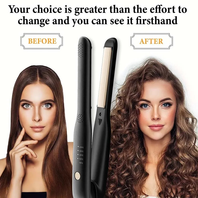 Portable Mini Hair Straightener & Curler – Lightweight Flat Iron with Auto Shut-Off