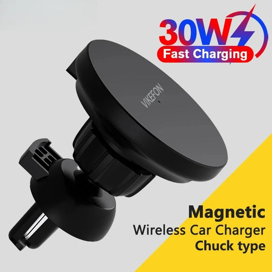 30W MagSafe-Style Car Charger – Magnetic Air Vent Phone Mount
