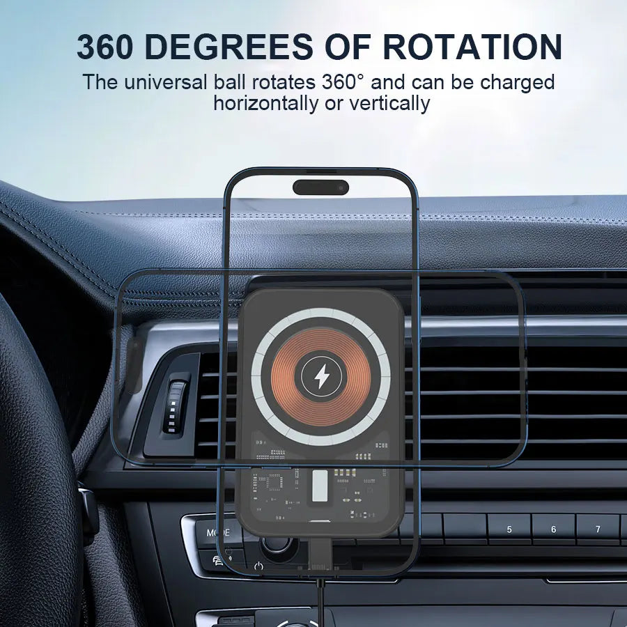 VIKEFON 30W Magnetic Car Phone Holder Charger – iPhone Fast Wireless Charging