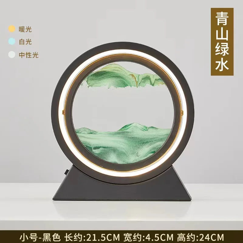 Rotating Quicksand Art Lamp | 360° Moving Sand Glass Atmosphere Light