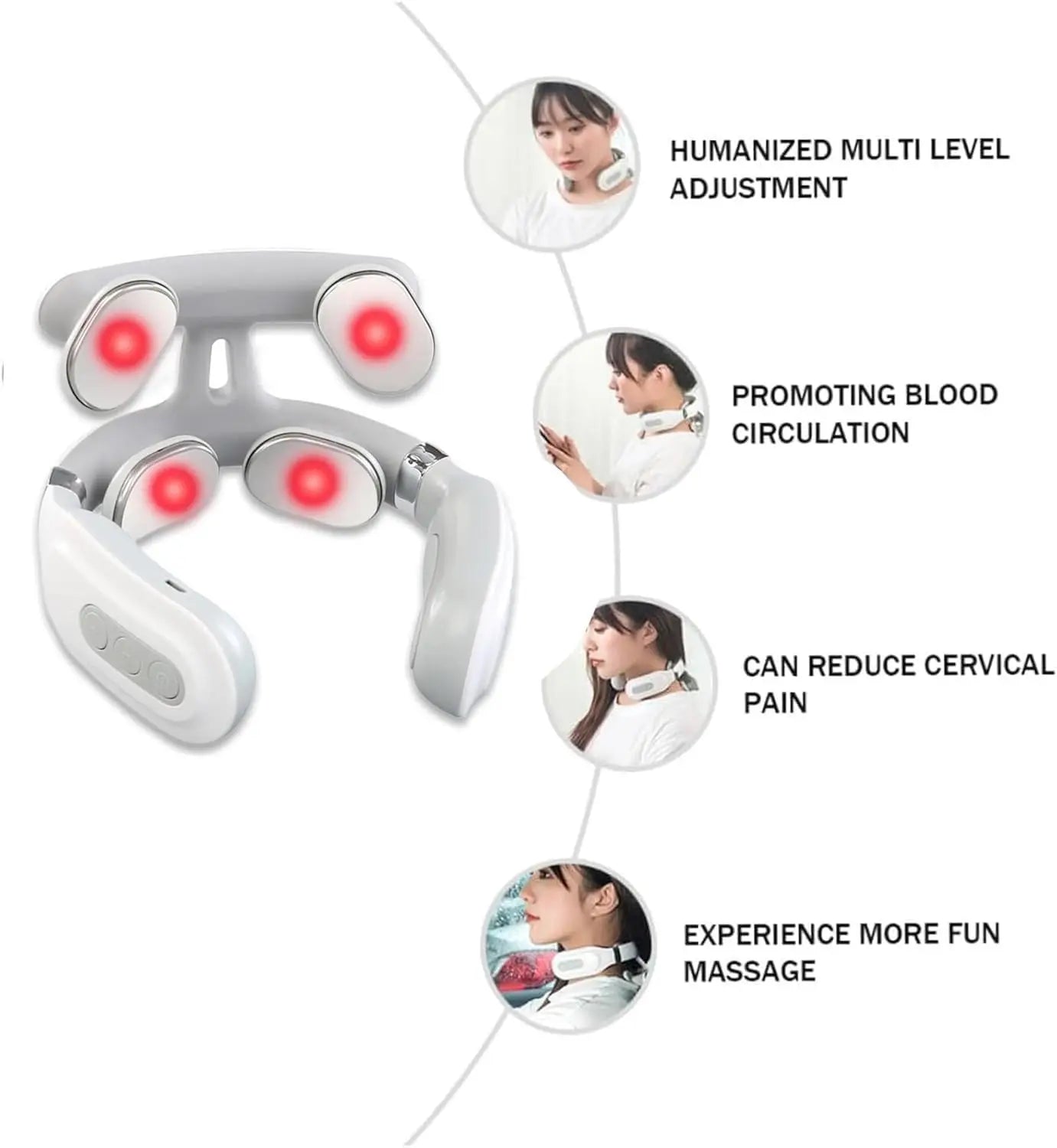 GYLOV EMS Neck & Shoulder Massager – Heat Therapy & Deep Muscle Pain Relief