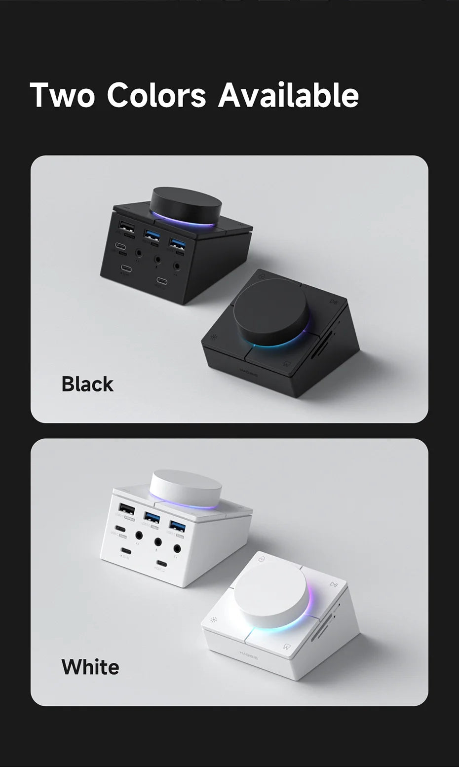 8-Port USB-C Hub for Laptop – HDMI + DP 4K, Ethernet, Card Reader & Audio Control