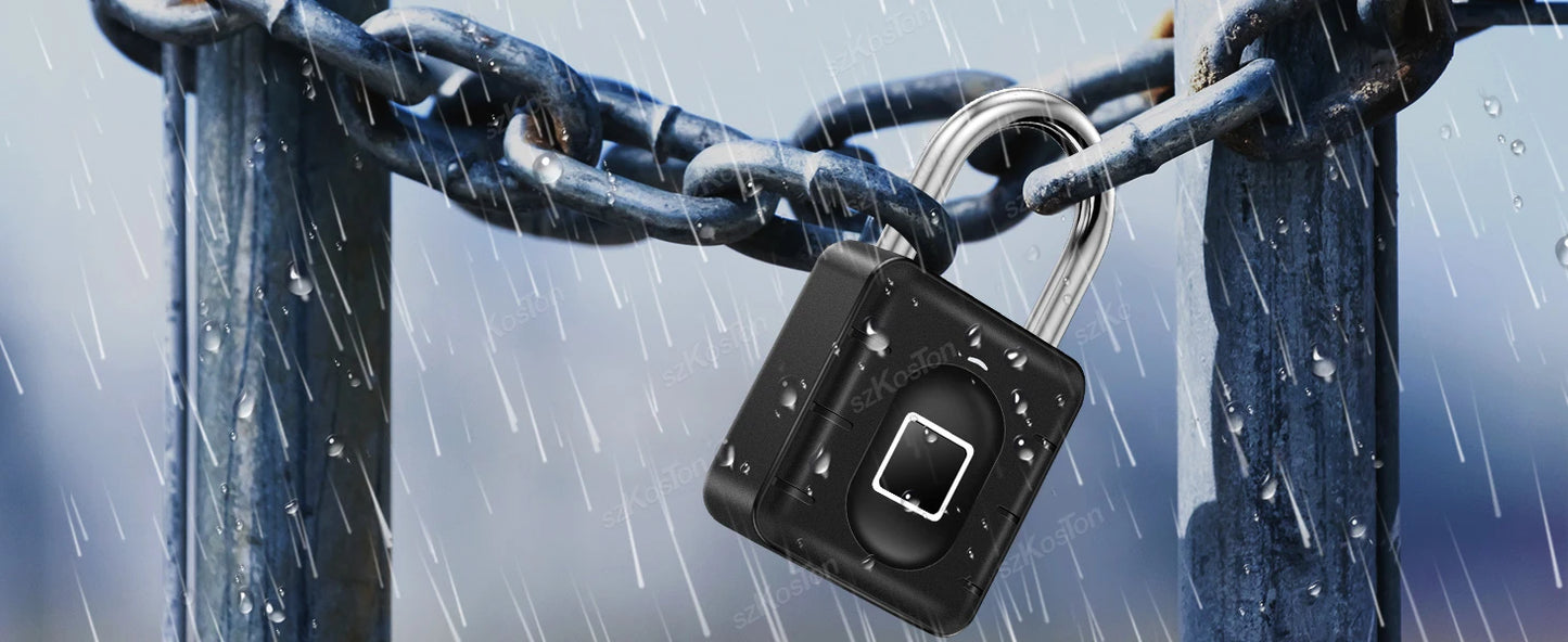 Fingerprint Padlock – IP67 Biometric Keyless Lock for Locker, Luggage & Gate
