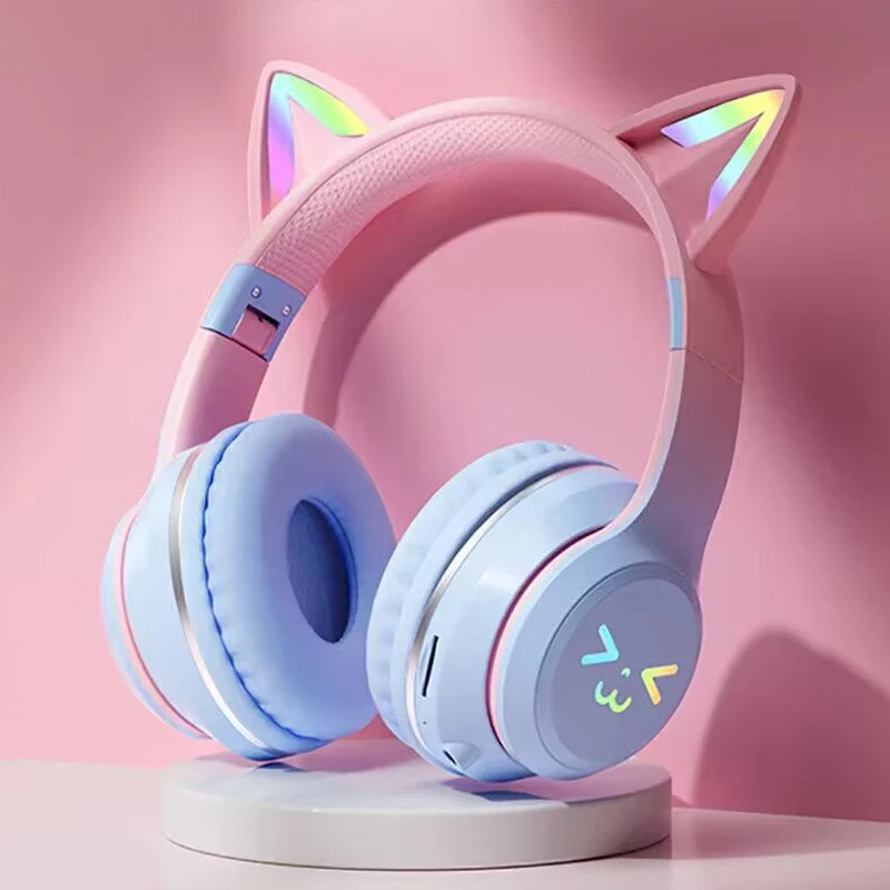 Over-Ear ANC Headset with RGB Cat Ears – Wired & Wireless, Gaming Mode