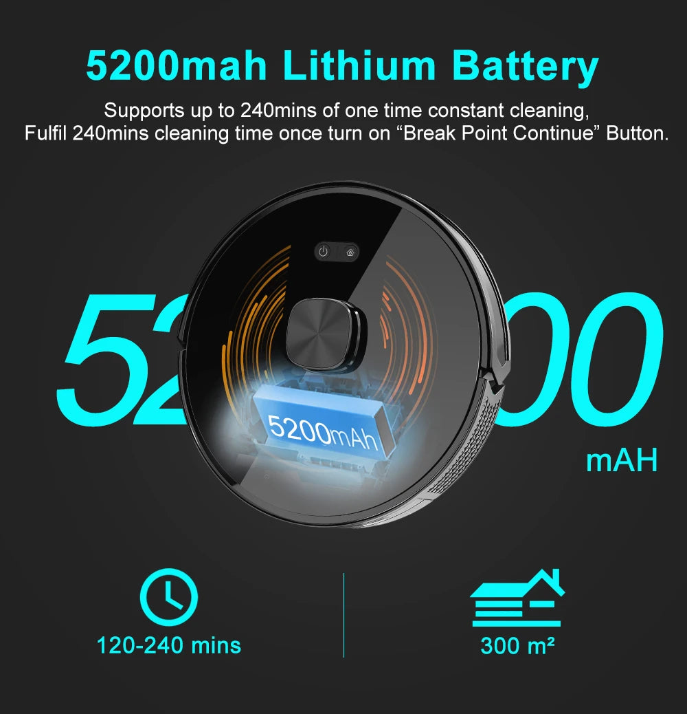 ABIR K30 Robot Vacuum Cleaner – 6500Pa LiDAR Smart Mapping, Self-Empty Station & Mop