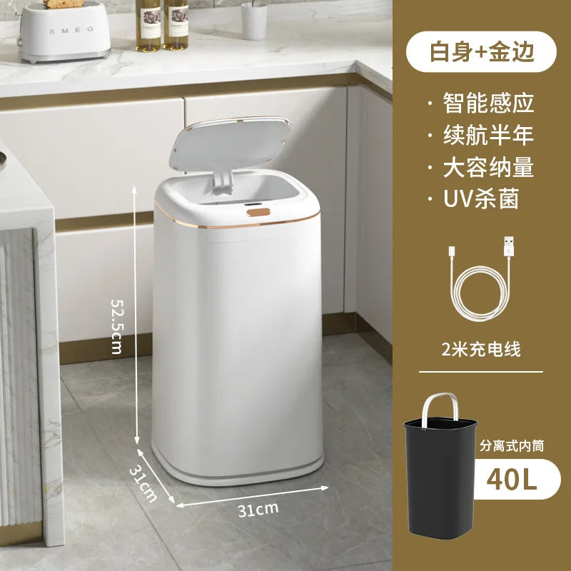 Large Smart Sensor Trash Can 20L / 35L / 40L – Touchless Automatic Garbage Bin for Kitchen