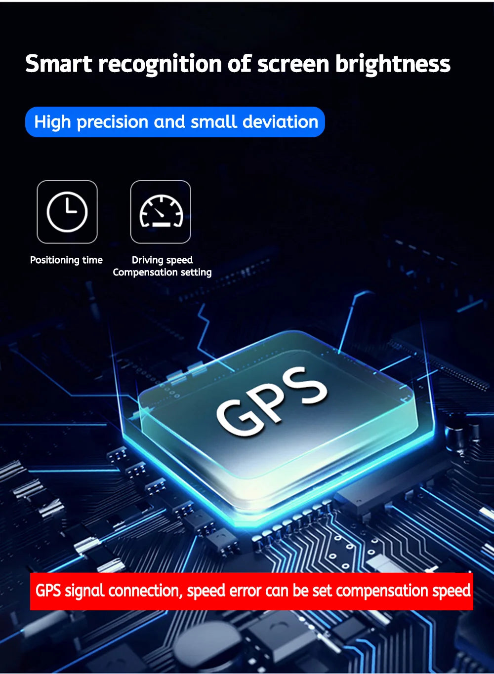 MAIMEIMI Solar GPS Car Head-Up Display – Universal Digital Speedometer HUD with Overspeed & Fatigue Alertsr