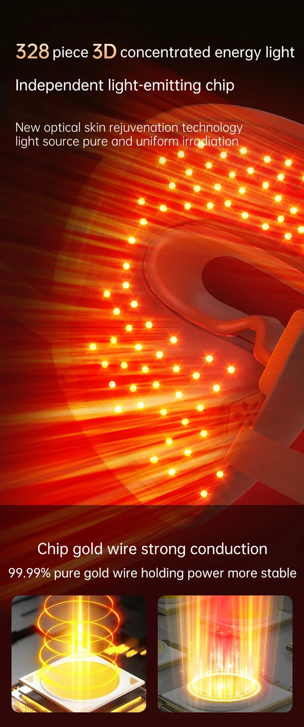 3D Silicone LED Face Mask with Red & Near-Infrared Light – USB Rechargeable Skincare Beauty Device