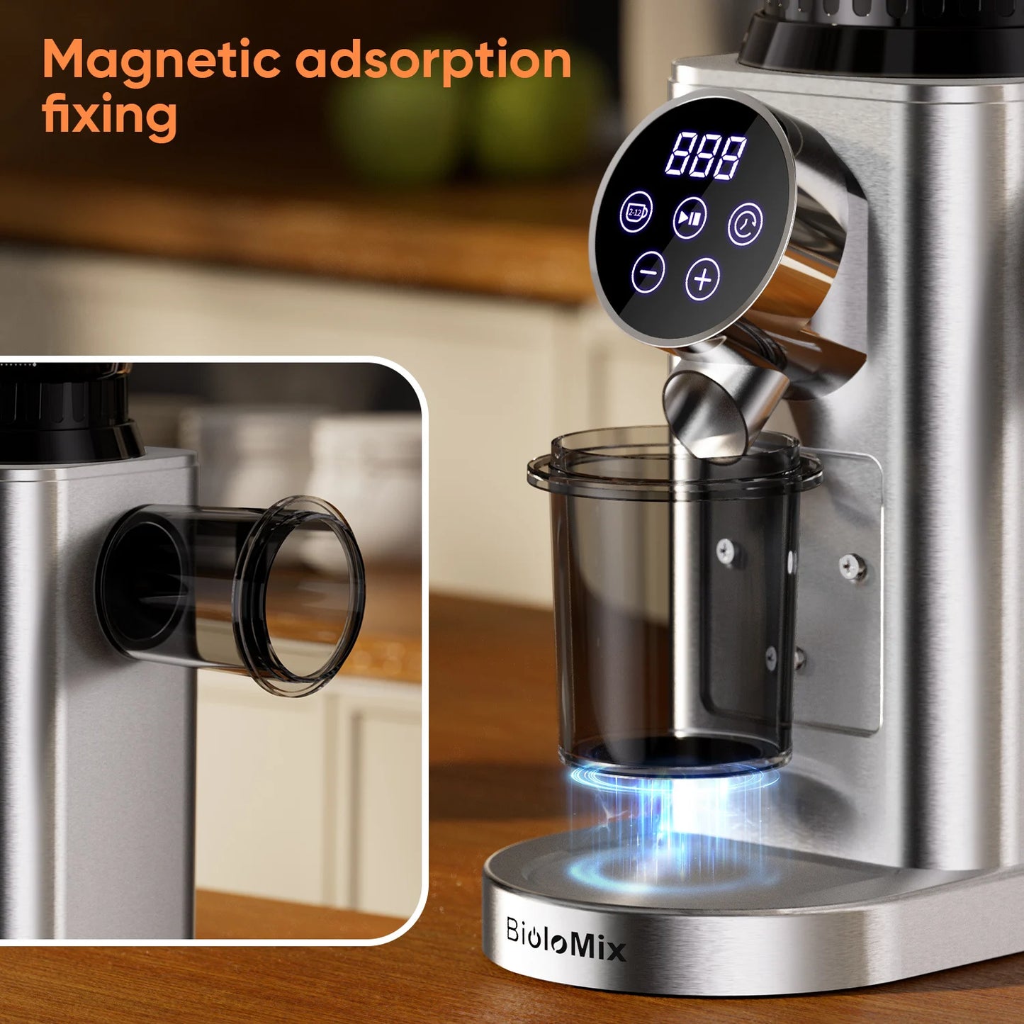 Biolomix Electric Burr Coffee Grinder – 48-Step Precision Espresso Grinder