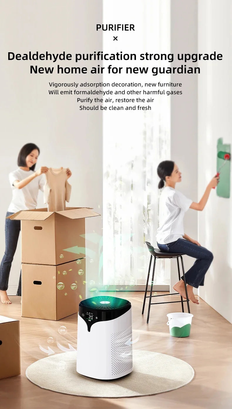 Mini Air Purifier for Bedroom & Office – K10 Ionizer, Formaldehyde Removal, Low Noise