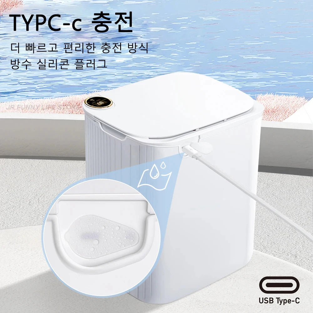20L/18L Smart Sensor Trash Can – Touchless Induction Bin with Digital Display & Type-C Charging