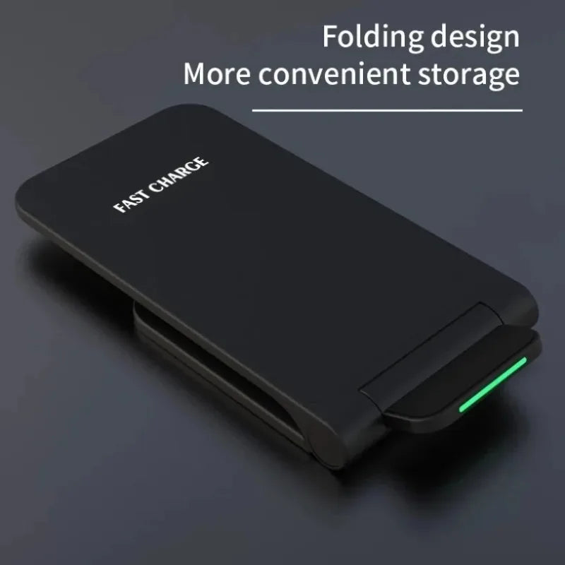 VIKEFON Fast Wireless Charger Stand 30W with Dual-Coil & Foldable Design