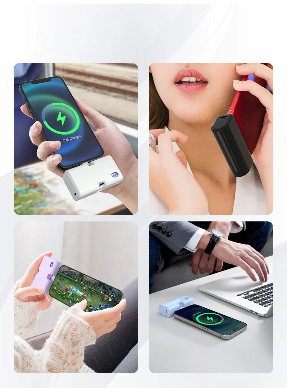 Pocket Power Bank 5000mAh – 22W PD Fast Charge with Foldable Plug