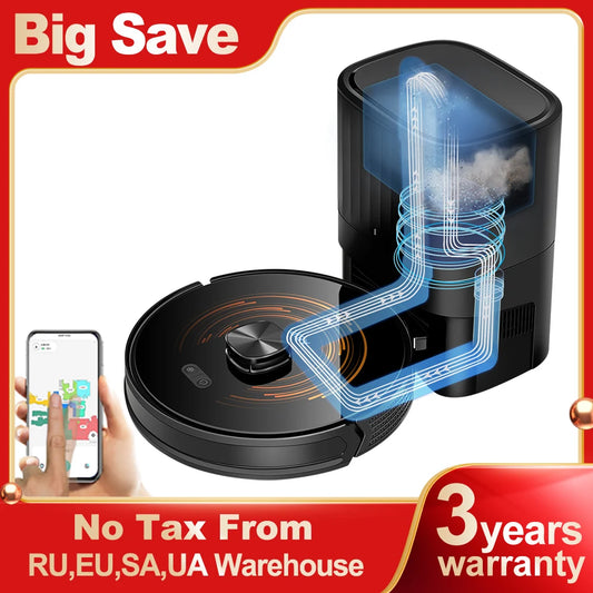ABIR K30 Robot Vacuum Cleaner – 6500Pa LiDAR Smart Mapping, Self-Empty Station & Mop