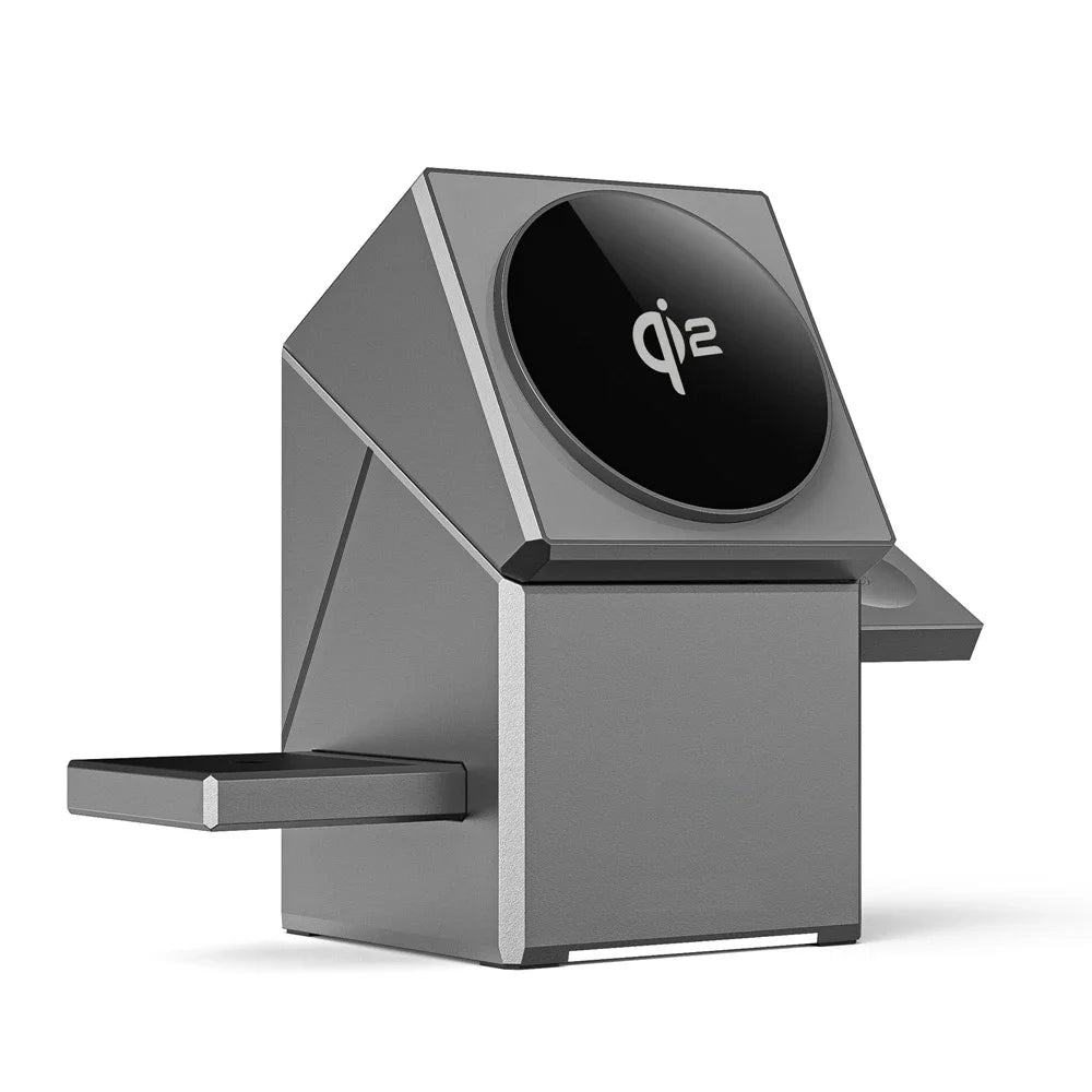 15W Qi2 Magnetic Wireless Charging Station for iPhone, Apple Watch & AirPods