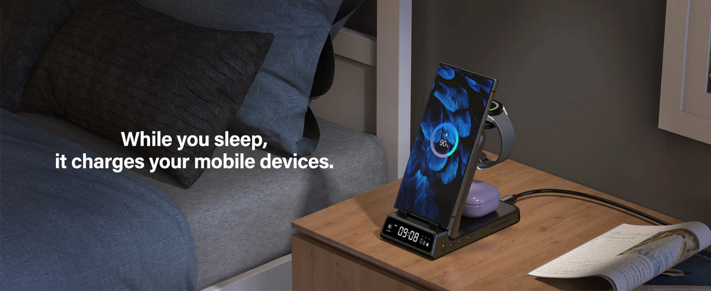 Foldable Wireless Charger Stand for Samsung Phone, Watch & Buds