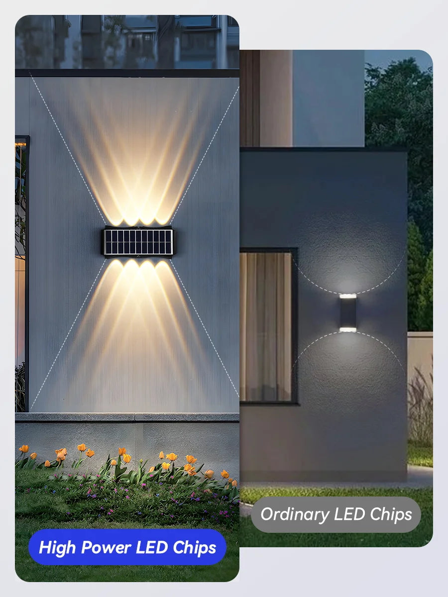 CHENBEN Solar LED Wall Light | IP65 Waterproof Outdoor Wall Lamp, Warm/RGB