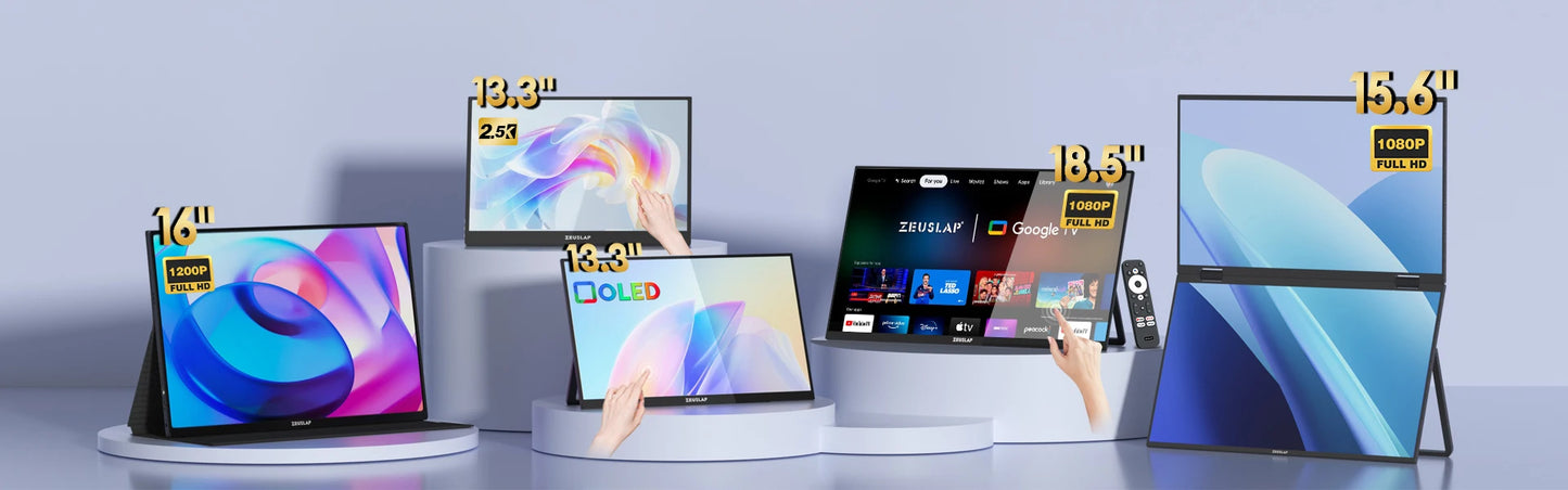 EUSLAP P16K 16 Inch QHD Portable Monitor | 144Hz 16:10 IPS | 500 Nits HDR500 | USB-C / HDMI