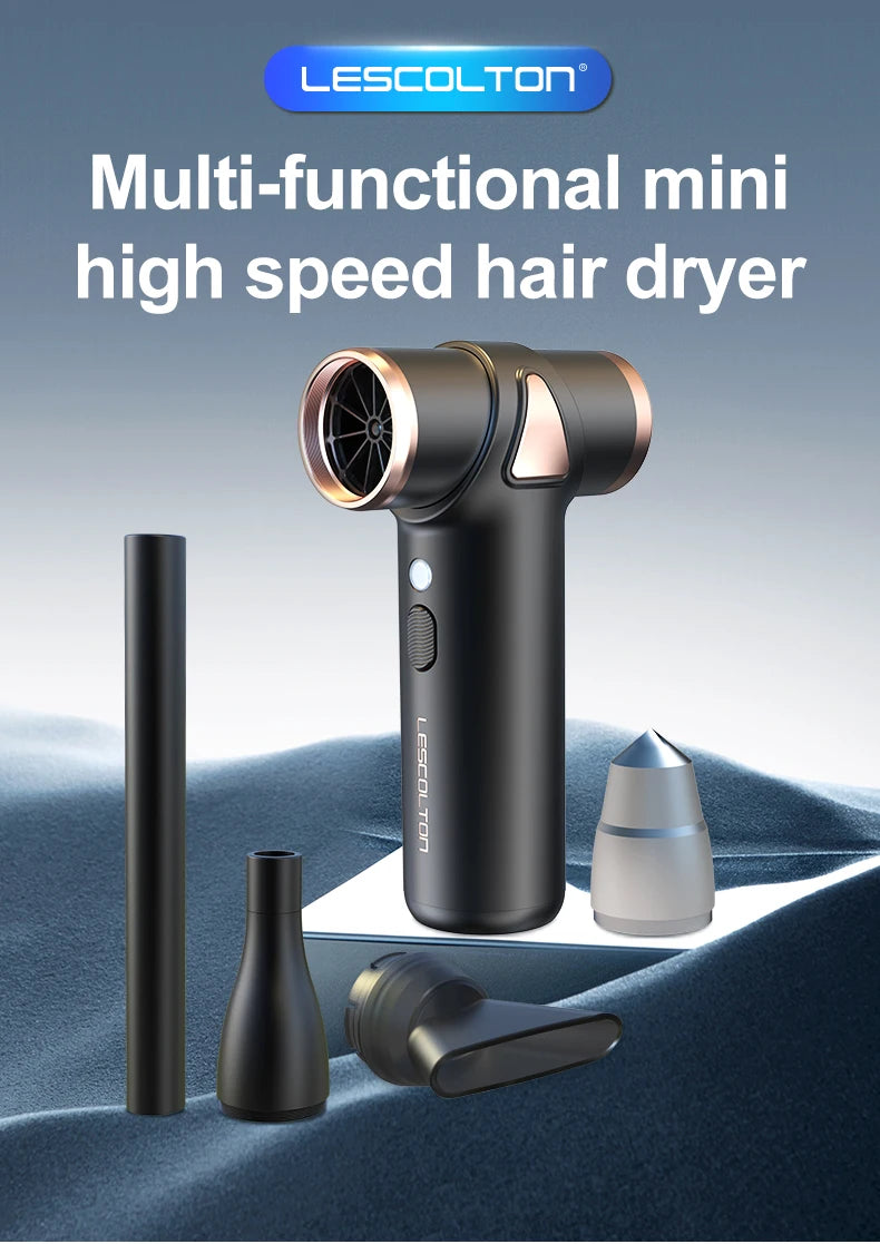 Lescolton Cordless Hair Dryer – Mini High-Speed, Ionic, Rechargeable