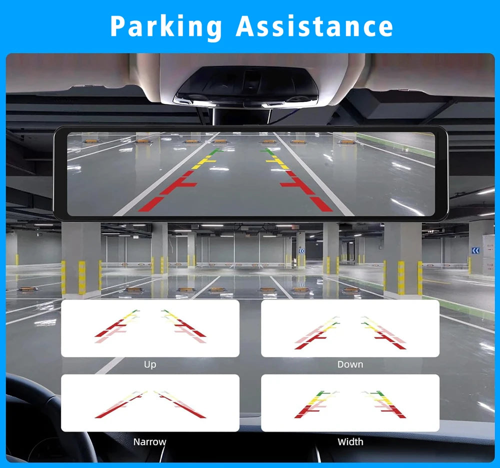 11.26” 4K Rearview Mirror DVR | CarPlay, Android Auto, GPS Ready