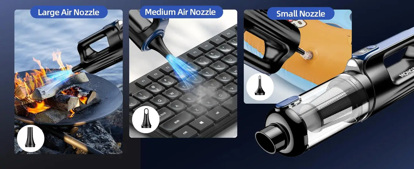 Handheld Car Vacuum Cleaner 2-in-1 – Powerful Suction & Air Duster, Rechargeable