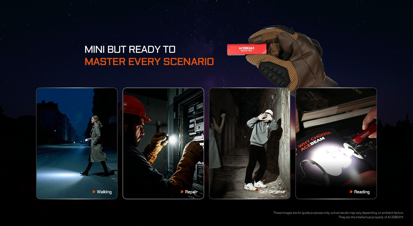 Keylite 500 Rechargeable Keychain Flashlight – 500 Lumens USB-C Mini EDC Torch