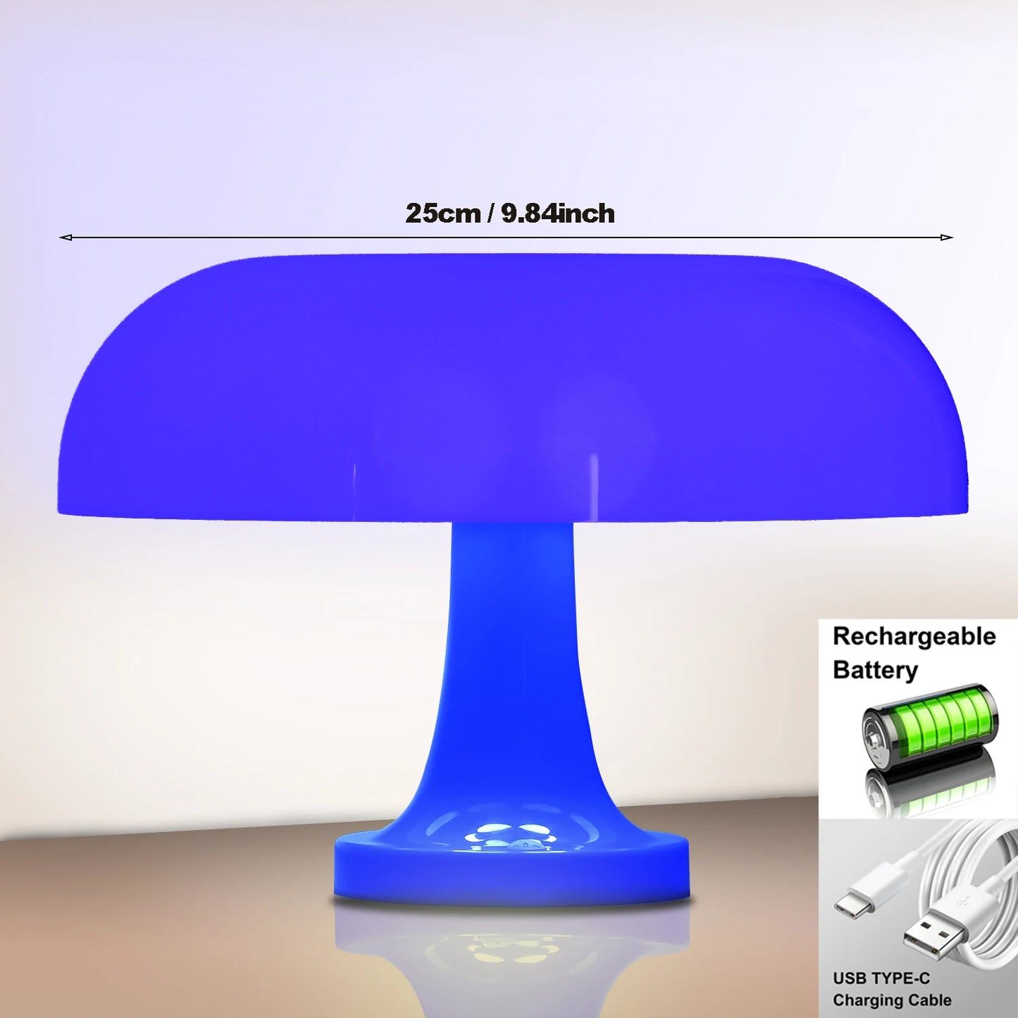 Topwinson Mushroom Night Lamp | Tri-Color Ambient Light with USB-C Charging
