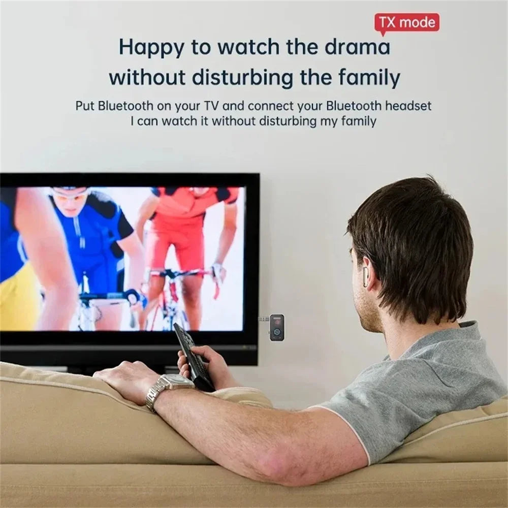 ICANING T67 Bluetooth 5.3 Audio Transmitter & Receiver – 2-in-1 Hi-Fi Wireless AUX Adapter for Car, TV, PC & Headphones