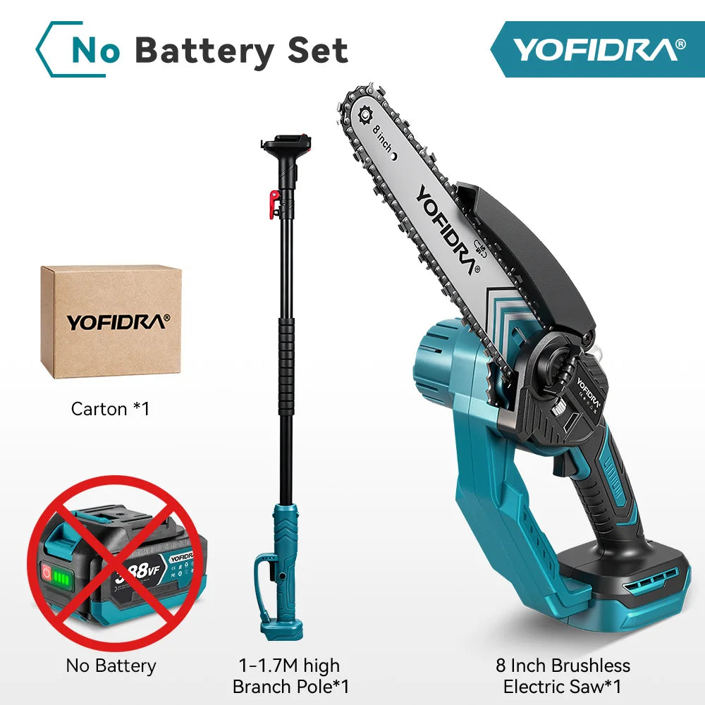 Yofidra Cordless Telescopic Chainsaw 8 Inch – 52,000RPM Brushless Tree Pruner Saw