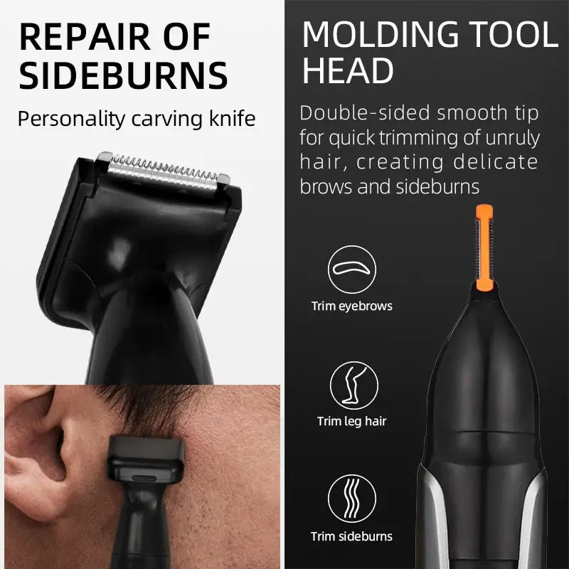 Kemei KM-312 Nose, Beard & Eyebrow Trimmer – Compact Rechargeable Groomer