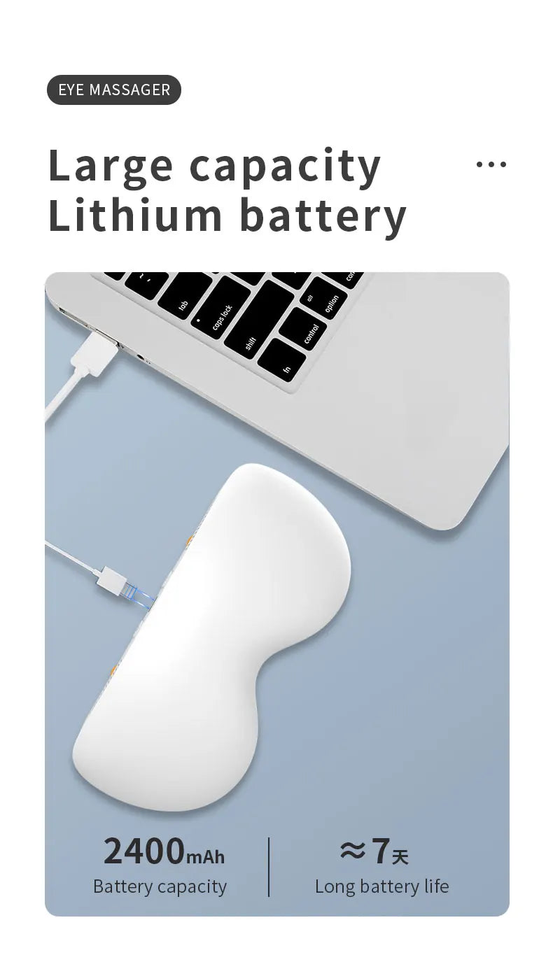 VIMYSHOW Heat & Cool Eye Massager – 12 Node Acupressure with Bluetooth Music