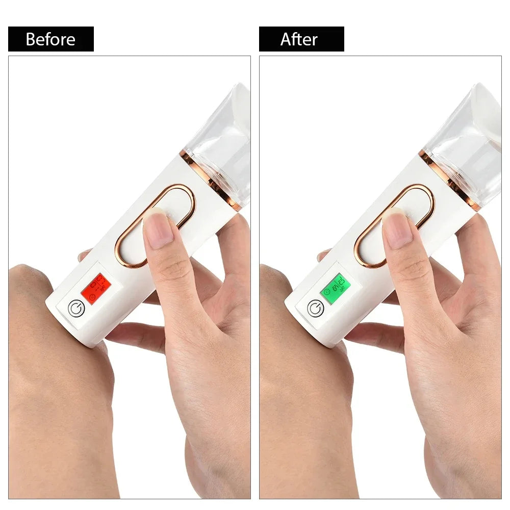 Miitina Portable Facial Steamer – Dual Spray Cold Mist Skin Hydration Device