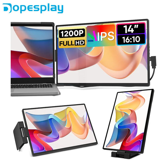 Dopesplay 14″ Dual Screen Laptop Extender | FHD 1920×1200 IPS | USB-C Plug & Play | Portable Monito