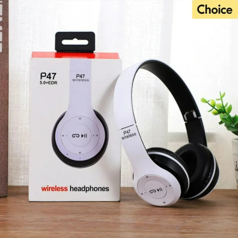 P47 Wireless Gaming Headphones – Over-Ear Bluetooth Headset with Mic & Noise Cancelling