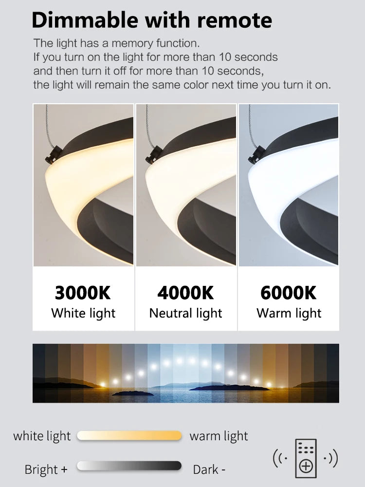 FLDY Modern LED Hanging Light | Round Pendant, Warm / Neutral / Cool White